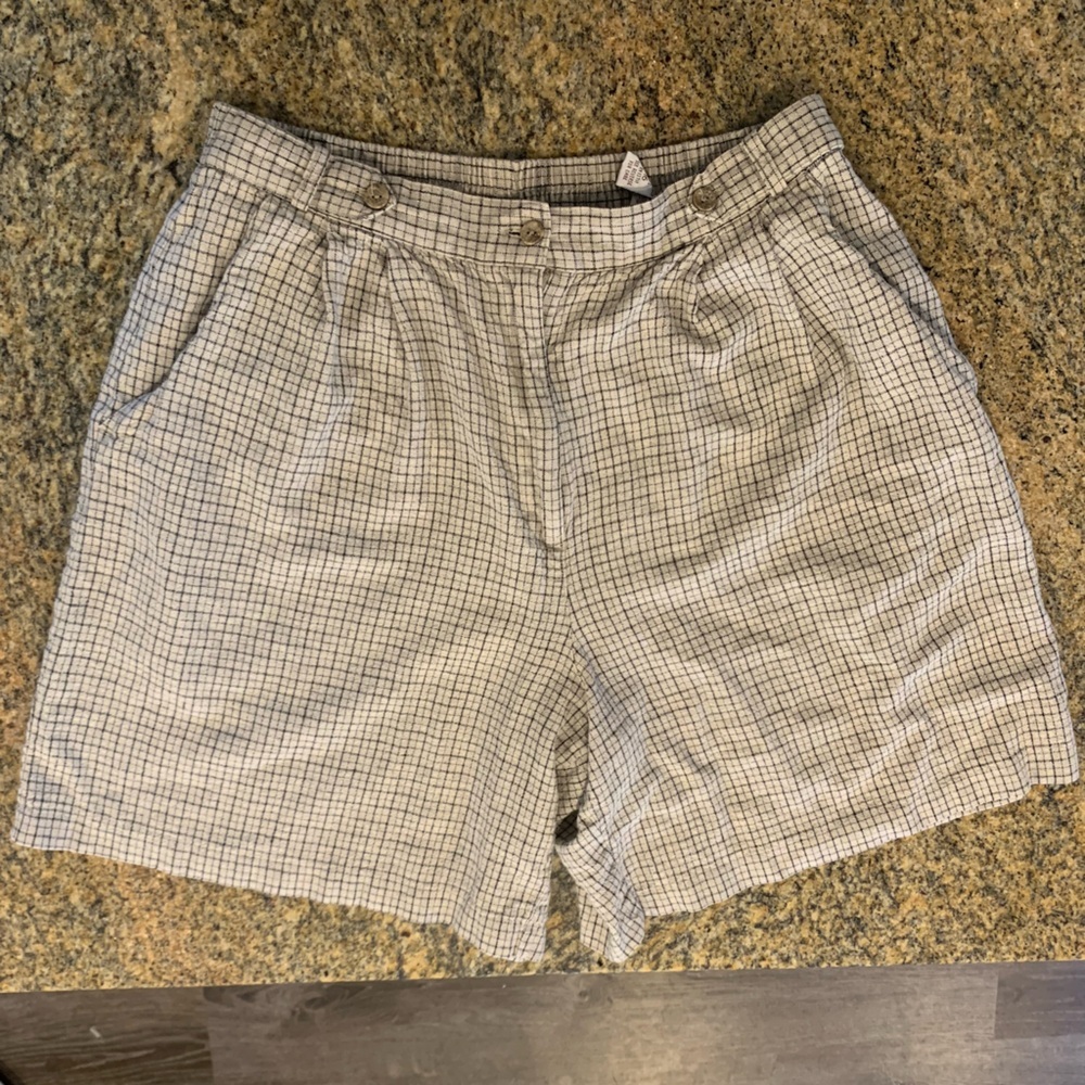 Vintage Women’s Flannel linen shorts Size 16 - Picture 2 of 10